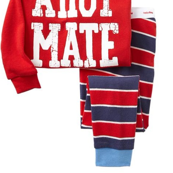 NWT Baby Gap Pajamas red AHOY MATE nautical pj 2T - Picture 2 of 2